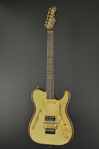 13034 Shiny Gold Roses Pickguard Deluxe SteelTopCaster