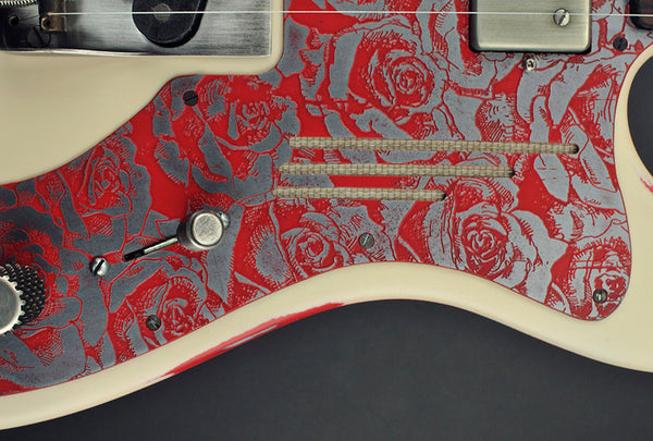 13212 Cream on Red Roses Deluxe SteelCaster – James Trussart