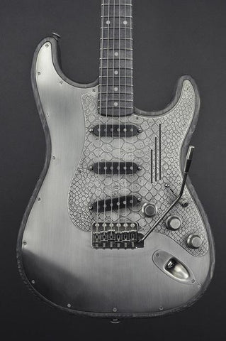 13237 Antique Silver Snakeskin Pickguard Steel O Matic