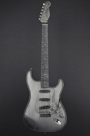 13237 Antique Silver Snakeskin Pickguard Steel O Matic