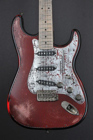 10295 Red on Black Barbwire Holey Steel O Matic