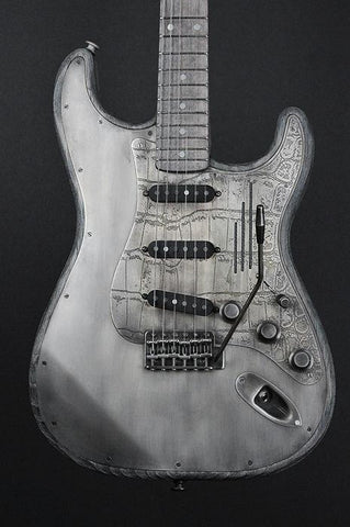 10230 Antique Silver Gator Pickguard Steel O Matic