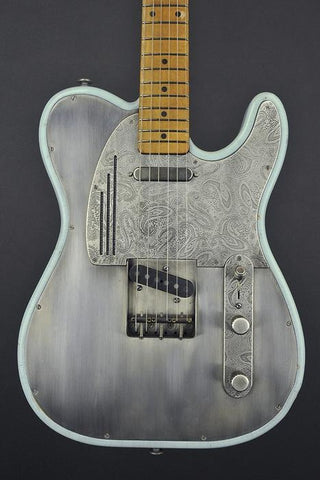13227 Antique Silver Paisley Ocean Blue SteelTopCaster