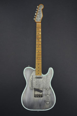 13227 Antique Silver Paisley Ocean Blue SteelTopCaster