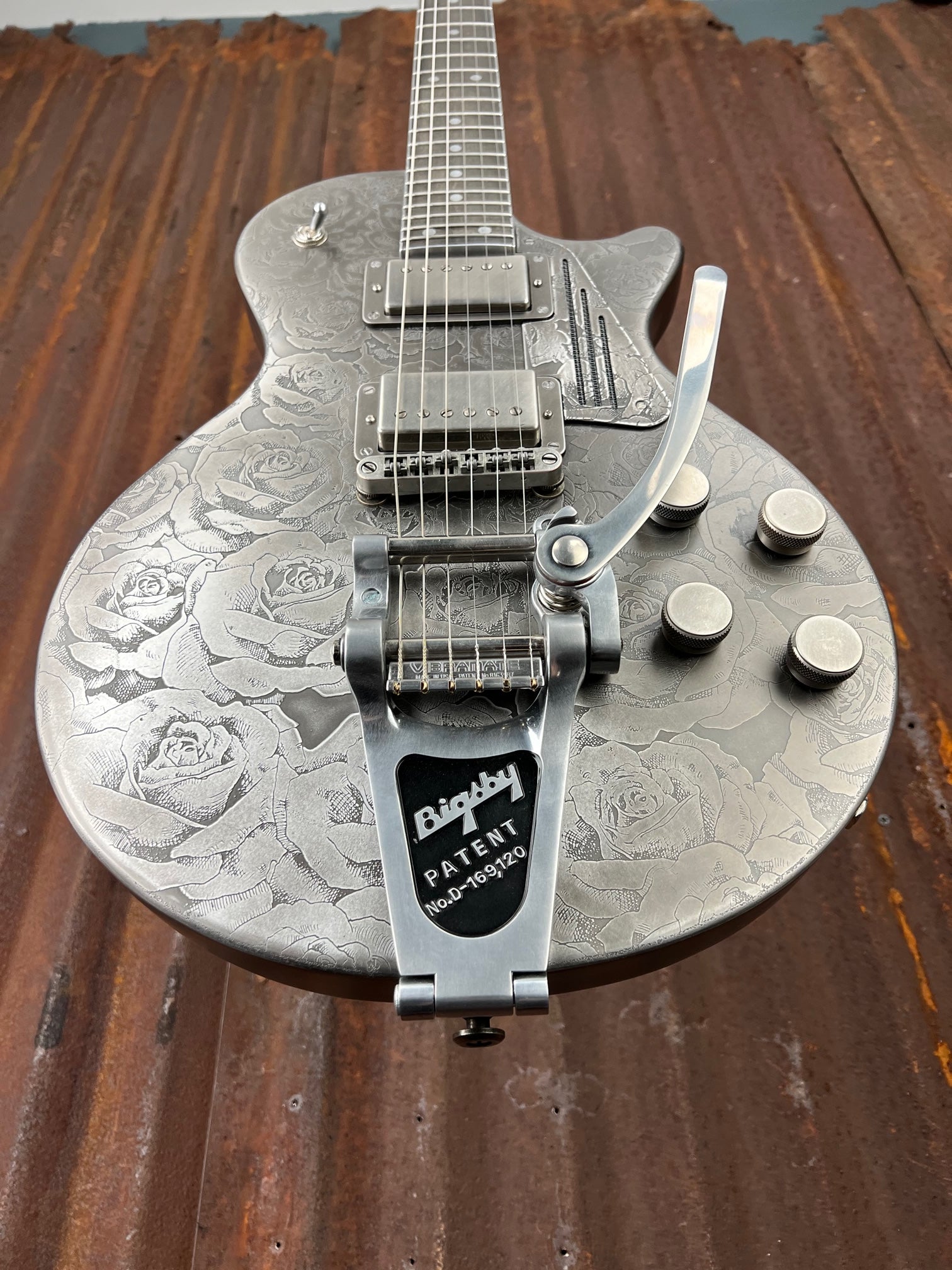 21108 Antique Silver Roses engraved SteelDeville
