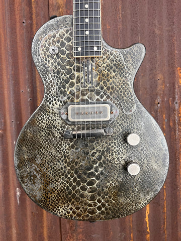 21175 Cream on Rust Snakeskin engraved 21 Junior SteelDeville