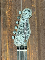 22085 Black Satin Roses Deluxe SteelCaster with B16 Bigsby