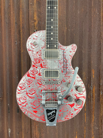 22050 Red on Steel Roses SteelDeville B7 Bigsby