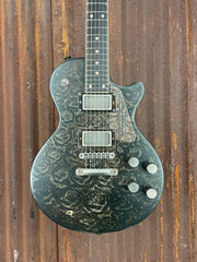 22071 Rust on Cream Roses engraved SteelDeville