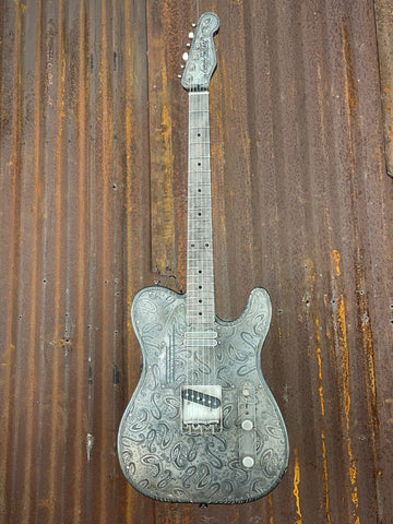 21138 Antique Stainless Paisley Engraved SteelTopCaster