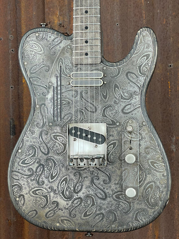 21138 Antique Stainless Paisley Engraved SteelTopCaster