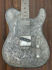 21138 Antique Stainless Paisley Engraved SteelTopCaster