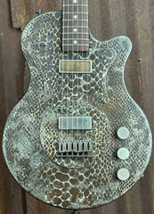 21117 Rust on Cream Snakeskin engraved SteelPhonic