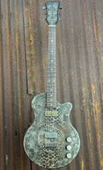 21117 Rust on Cream Snakeskin engraved SteelPhonic