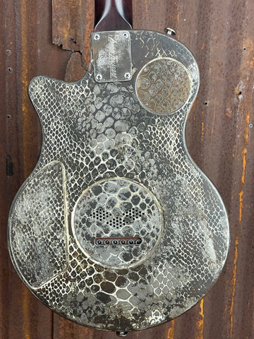 21117 Rust on Cream Snakeskin engraved SteelPhonic