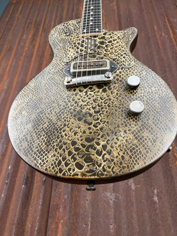 21164 Rust on Cream Snakeskin Deville Jr
