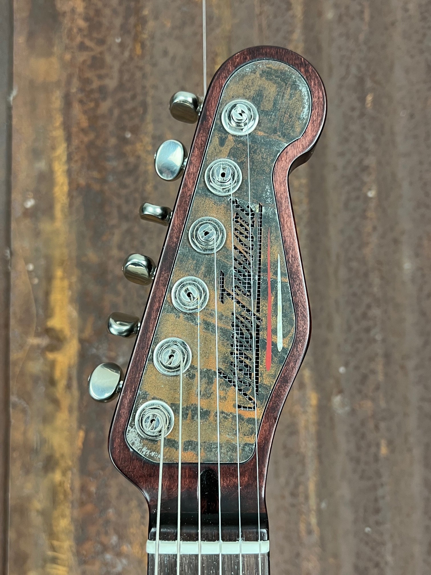 21177 Rusty Pinstriped Caged SteelCaster