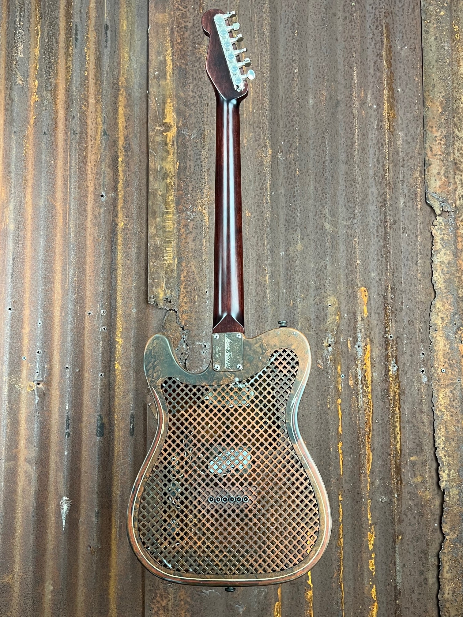 21177 Rusty Pinstriped Caged SteelCaster