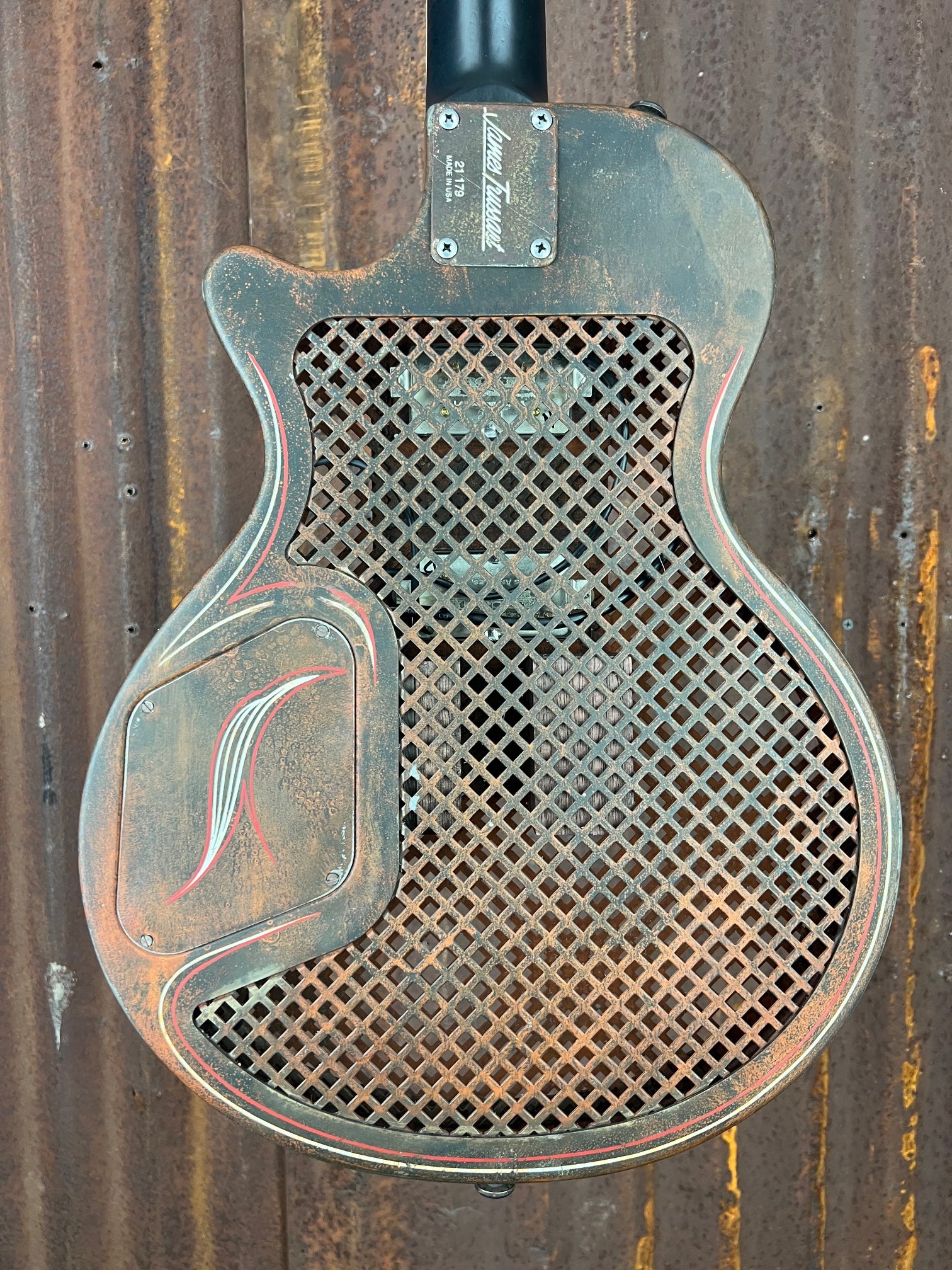 21179 Rust O Matic Pinstriped Caged SteelDeville