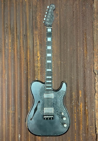23014 Snakeskin Engraved Black Nitro SteelTopCaster