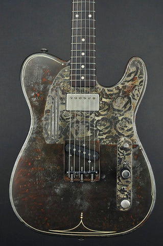 14038 Rust O Matic Pinstripe Cream Roses SteelCaster
