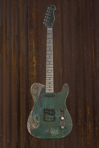 18067 Swamp Green on Antique Copper Snakeskin SteelCaster
