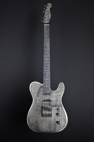 10261 Antique Silver Holey Gator Pickguard Baritone SteelCaster