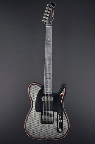 13110 Satin Black Pinstripe Antique Silver Holey SteelCaster