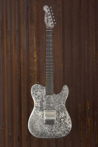 19041 Antique Silver Paisley Engraved SteelCaster