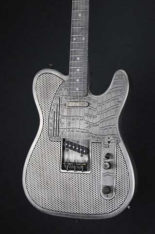 11166 Antique Silver Holey Gator Pickguard SteelCaster