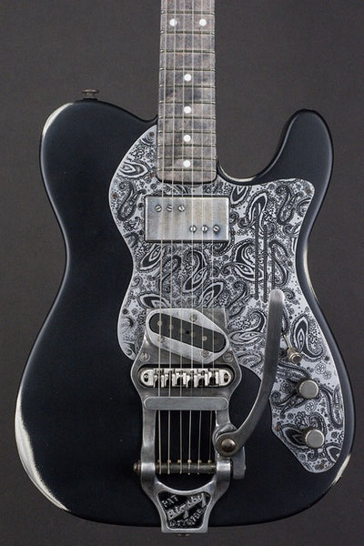 15023 Black on Cream Paisley Deluxe SteelCaster with B16 Bigsby 