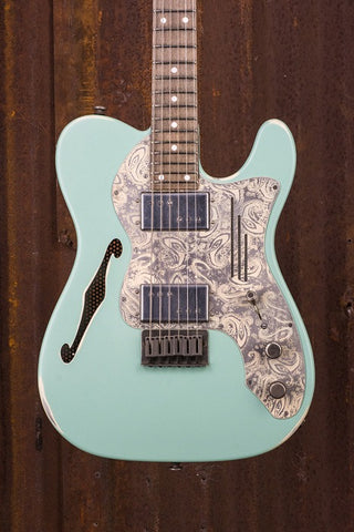 18031 Ocean Blue On Cream Deluxe Baritone SteelCaster