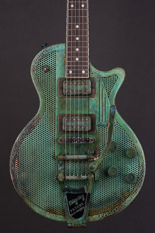15072 Titanic Green Snakeskin Holey SteelDeville Bigsby