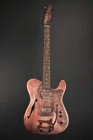 11073 Antique Copper Gator Deluxe SteelCaster with B5 Bigsby