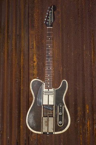17082 Rust On Cream Racing Stripes Holey SteelCaster
