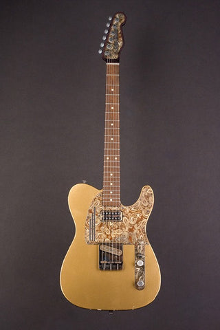 17019 Rust On Cream Paisley Aztec Gold SteelGuardCaster