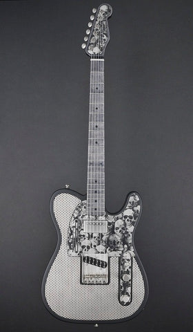 11254 Black & Brushed Nickel Holey Skulls SteelCaster