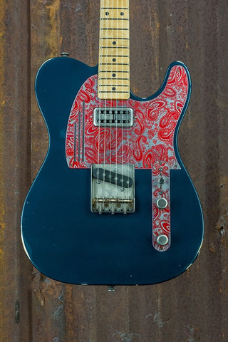 17018 Red Paisley on Tuxedo Blue Relic SteelGuardCaster