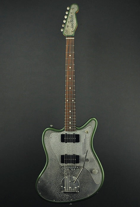 13219 Reverse Antique Silver Snakeskin Cadillac Green SteelMaster