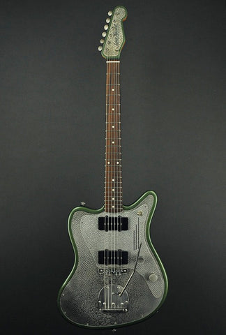 13219 Reverse Antique Silver Snakeskin Cadillac Green SteelMaster