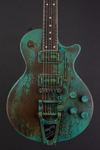 15106 Titanic Green Snakeskin SteelDeville with B7 Bigsby