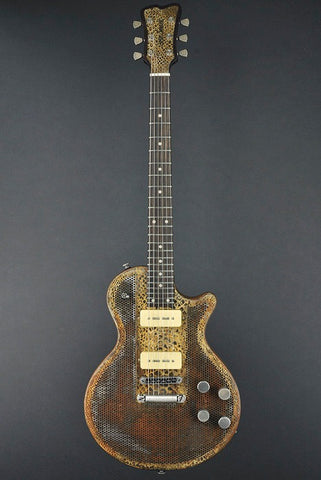 13076 Rust on Cream Snakeskin Holey SteelDeville