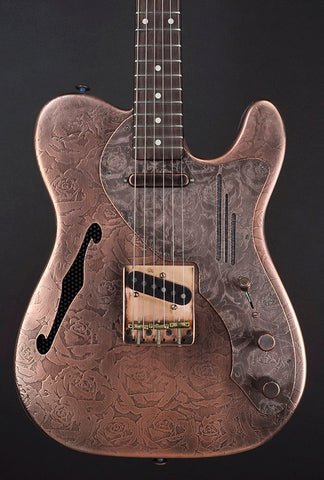 11075 Antique Copper Roses Deluxe SteelCaster