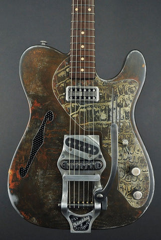 13181 Rust O Matic Gator Pickguard Deluxe SteelCaster with B16 Bigsby