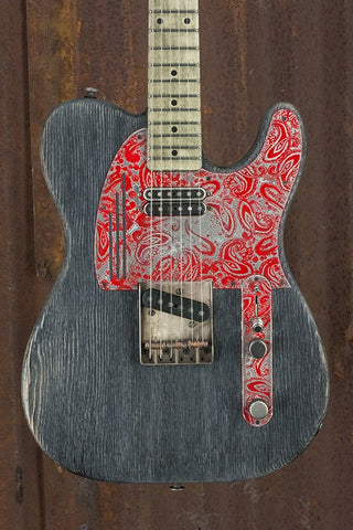 17149 Red on Paisley Driftwood SteelGuardCaster