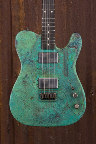 18047 Titanic Green Snakeskin Deluxe SteelCaster with no F Hole