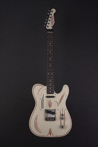15026 Cream on Red Pinstriped SteelCaster