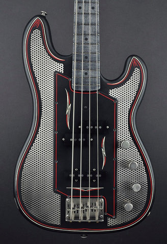 13030 Satin Black on Antique Silver Pinstripe SteelCaster Bass
