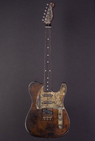 15059 Rust on Cream Paisley Pickguard Baritone SteelCaster