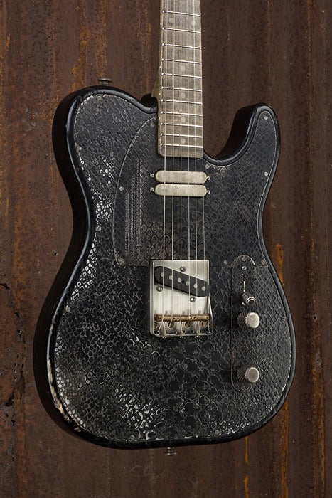 18013 Black on Antique Silver Snakeskin SteelTopCaster